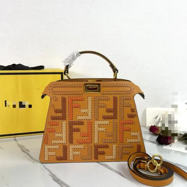 Fendi Peekaboo ISeeU Multicolor Woven Leather Handbag - 1