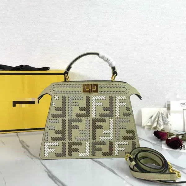 Fendi Peekaboo ISeeU Multicolor Woven Leather Handbag - 4