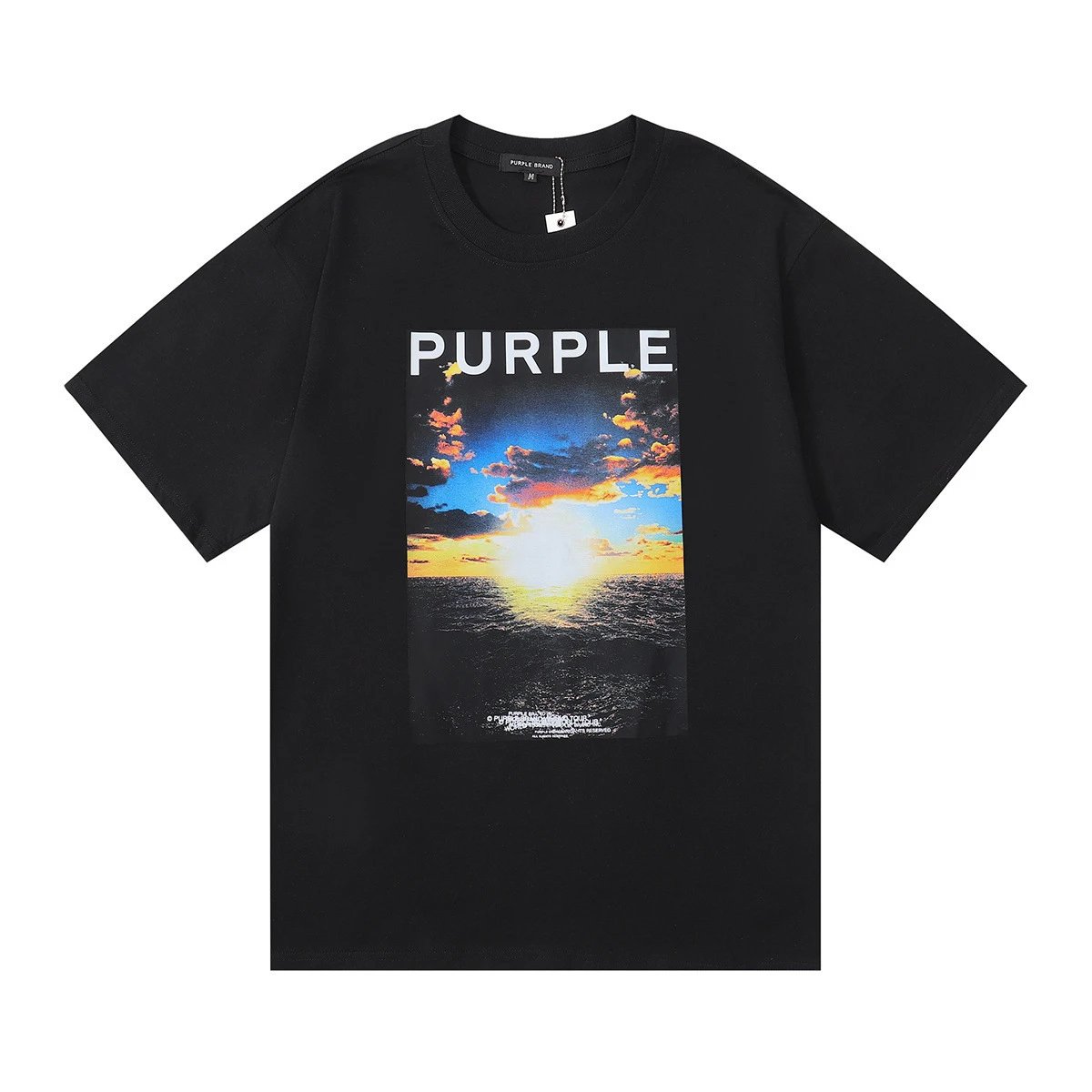 Purple Brand Purple Crowd Print Black T-Shirt - 5