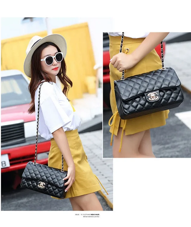 Chanel Shoulder Bags Quilted flap chain bag with interlocking CC turn-lock product detail image 14