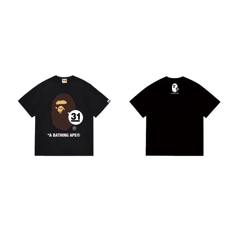 A Bathing Ape 31 Logo Graphic T-Shirt Black - 27