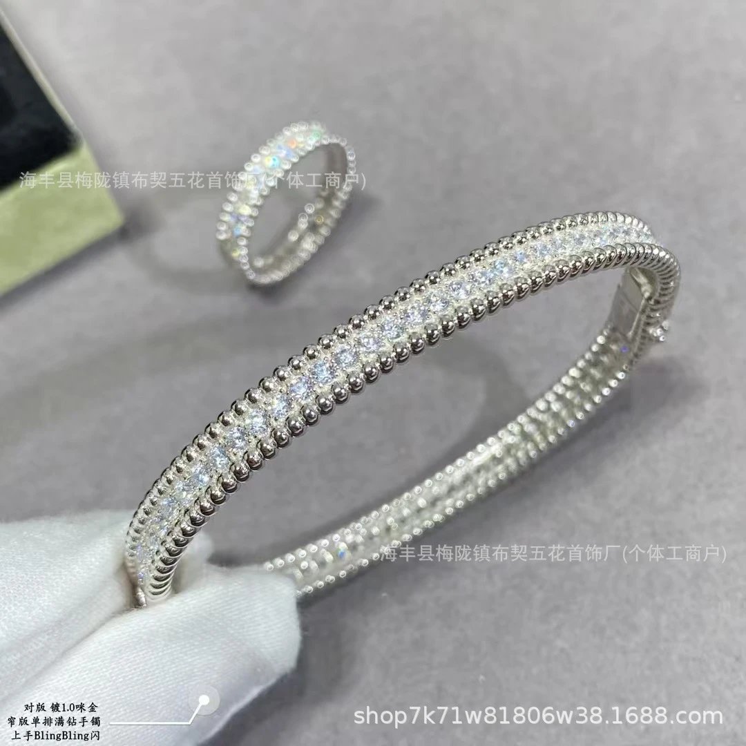 Design Crystal-Embellished Bangle Bracelet Silver Jewelry - 4