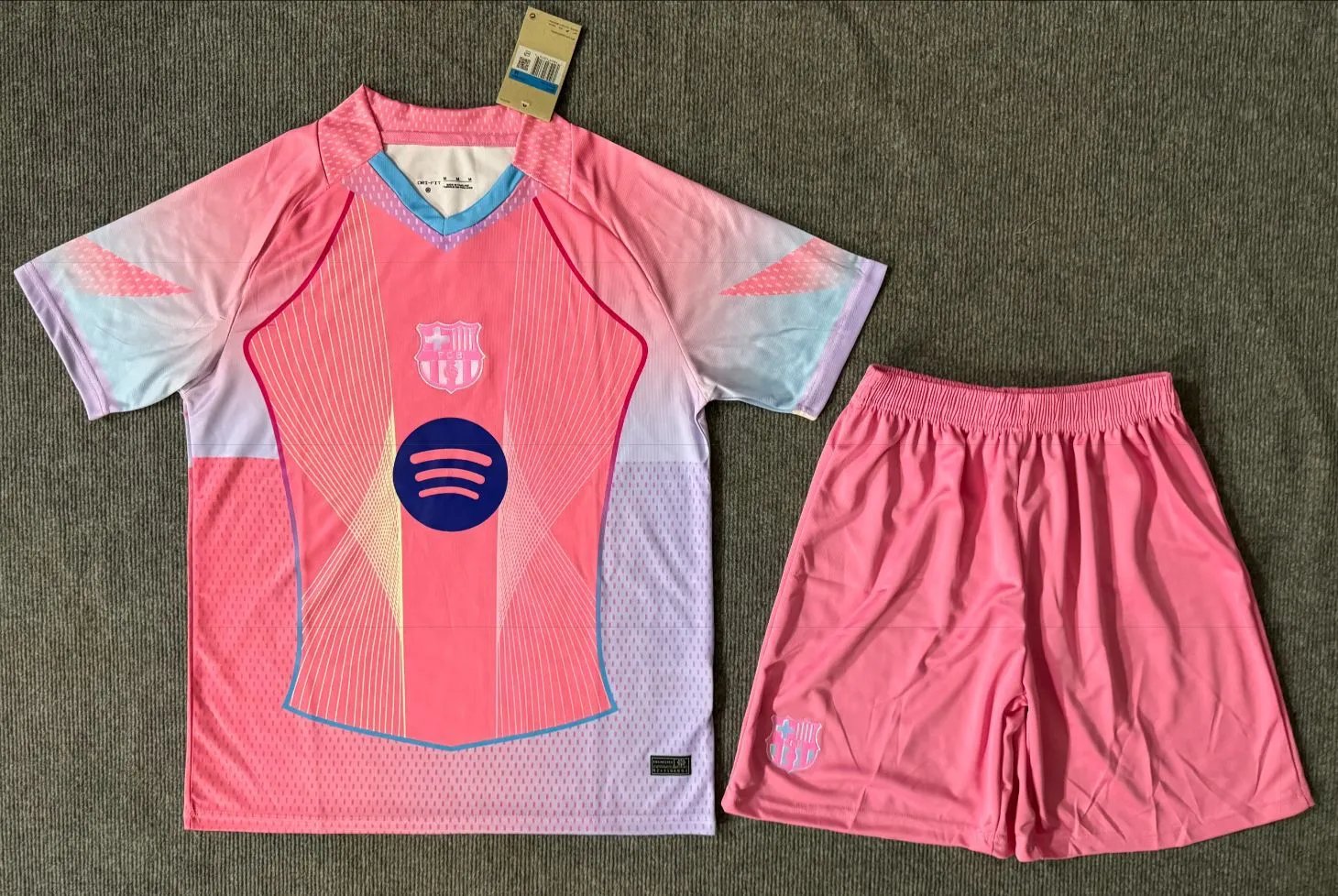FC Barcelona x Spotify 2024 Third Kit Pink Gradient Jersey Set - 1