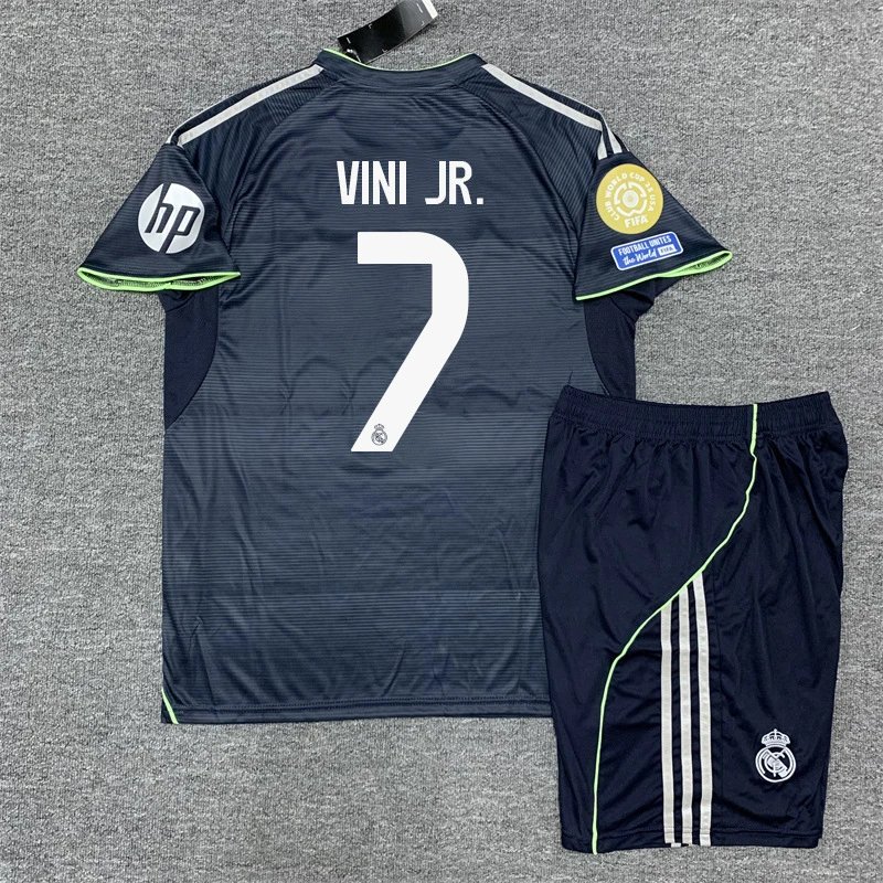 Real Madrid Carvajal #2 Away Kit Navy Green Jersey and Shorts Set - 27