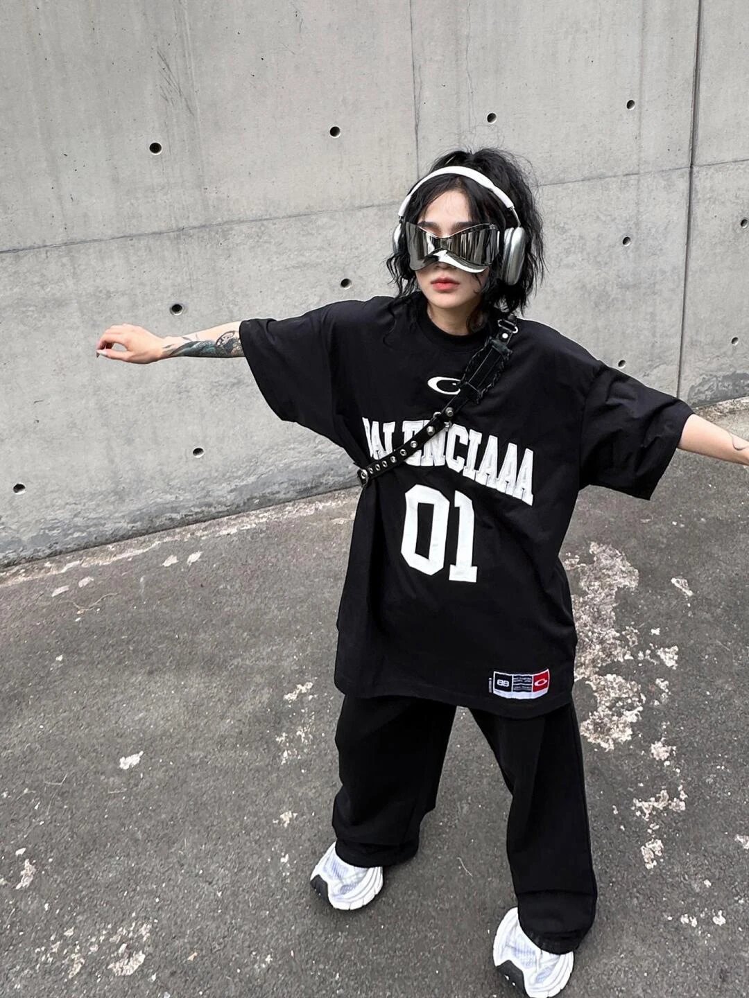 Design Blccnigeo Oversized Graphic T-Shirt Dark Gray T-Shirts - 9