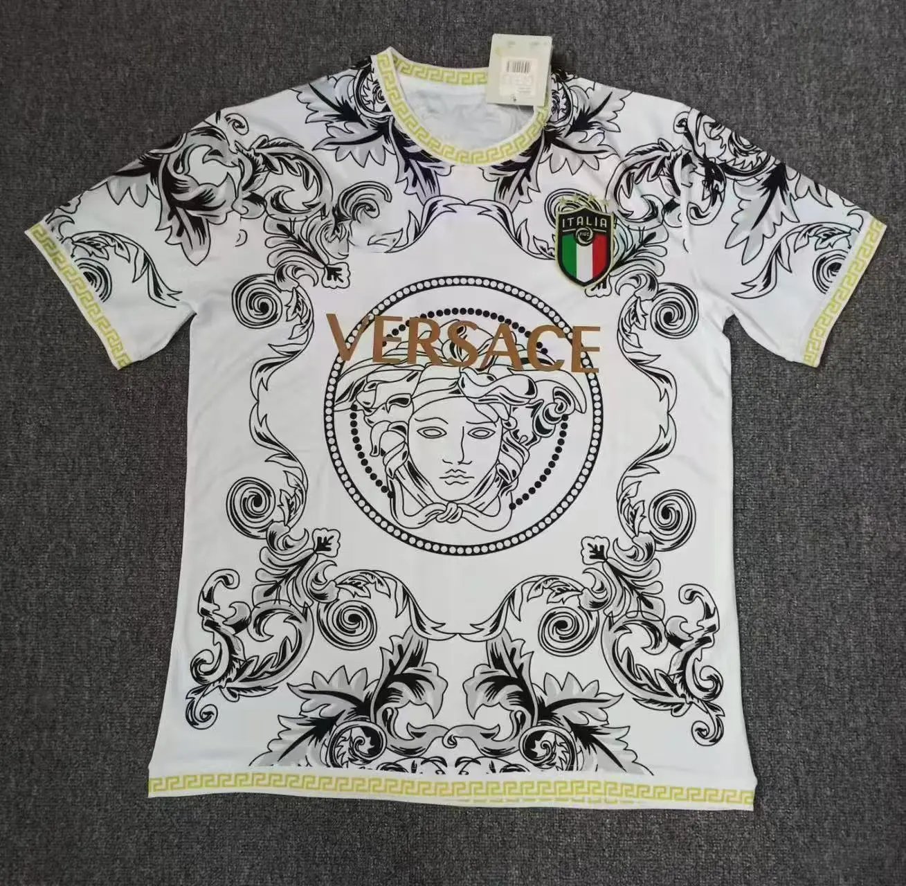 CBF Brazil Abstract Wave Pattern Black and White Jersey - 5