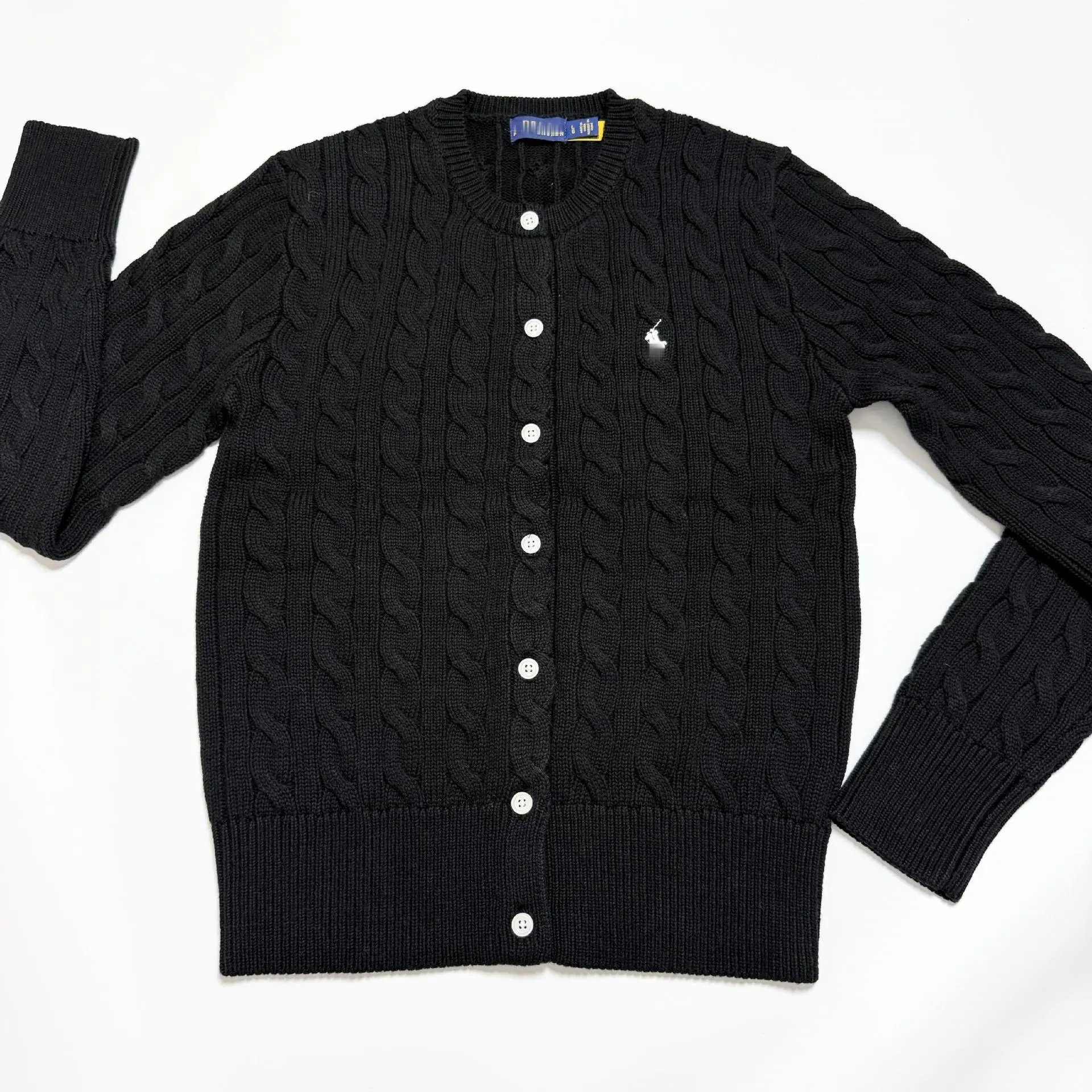 Polo Ralph Lauren Cable Knit Cardigan Light Blue Sweater - 8