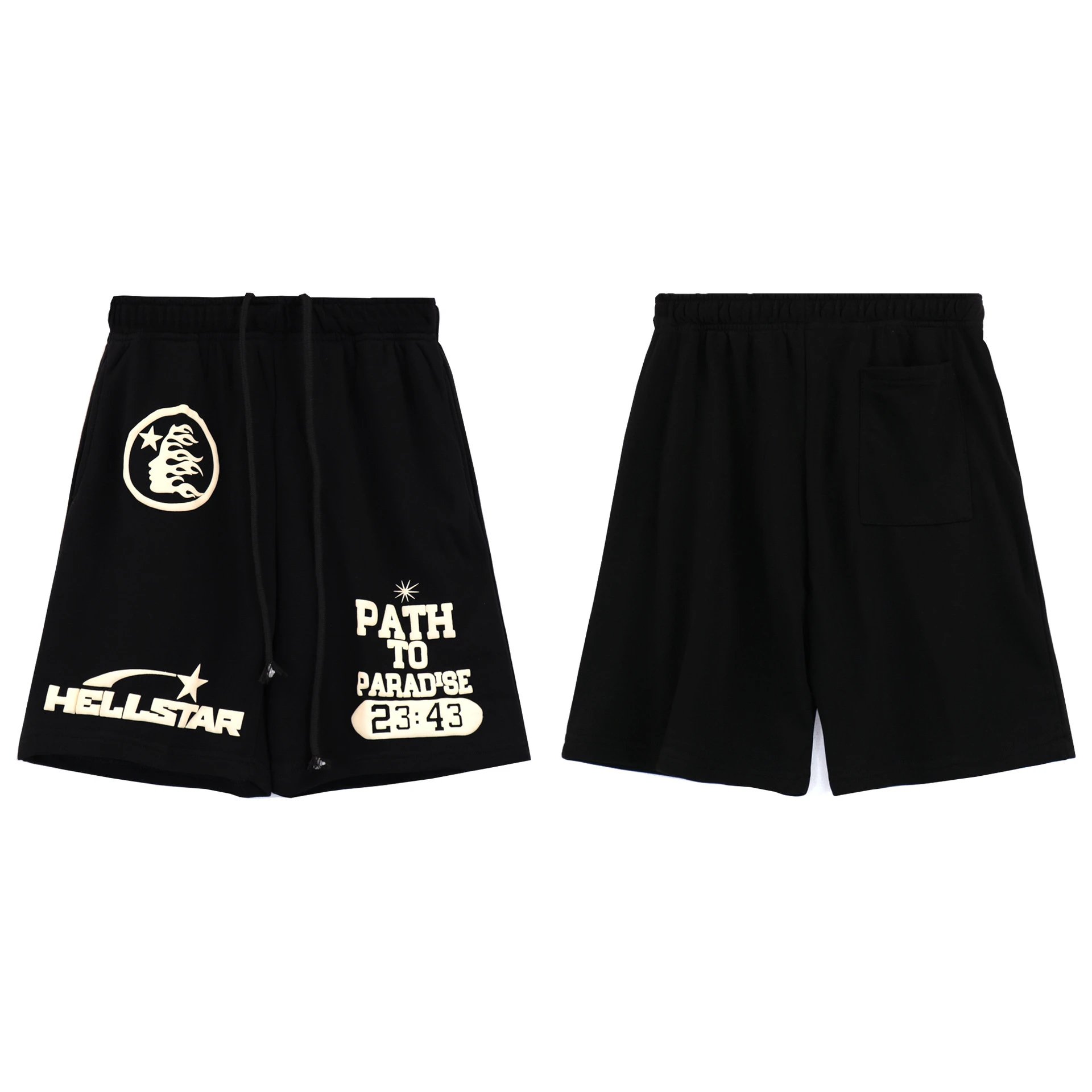 Hellstar Star Flame Print Shorts Black - 5