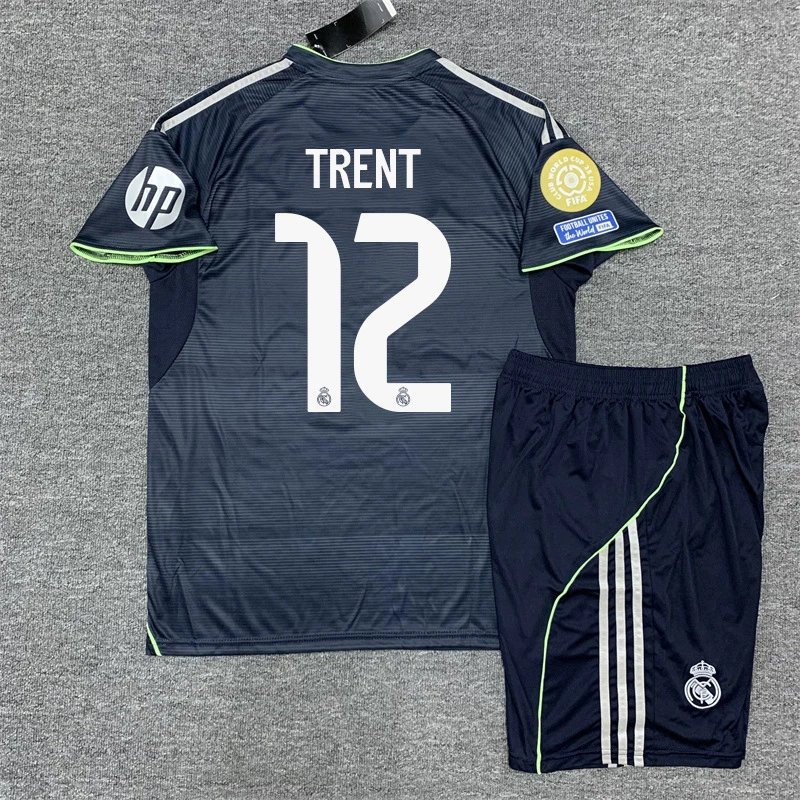 Real Madrid Carvajal #2 Away Kit Navy Green Jersey and Shorts Set - 22