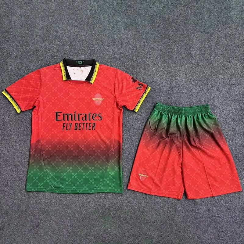 Design Feyenoord FC Home Kit Red White Black Jersey and Shorts Jersey - 42