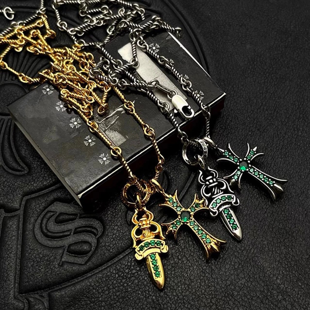Chrome Hearts Dagger and Cross Pendant Necklace Silver Jewelry - 4