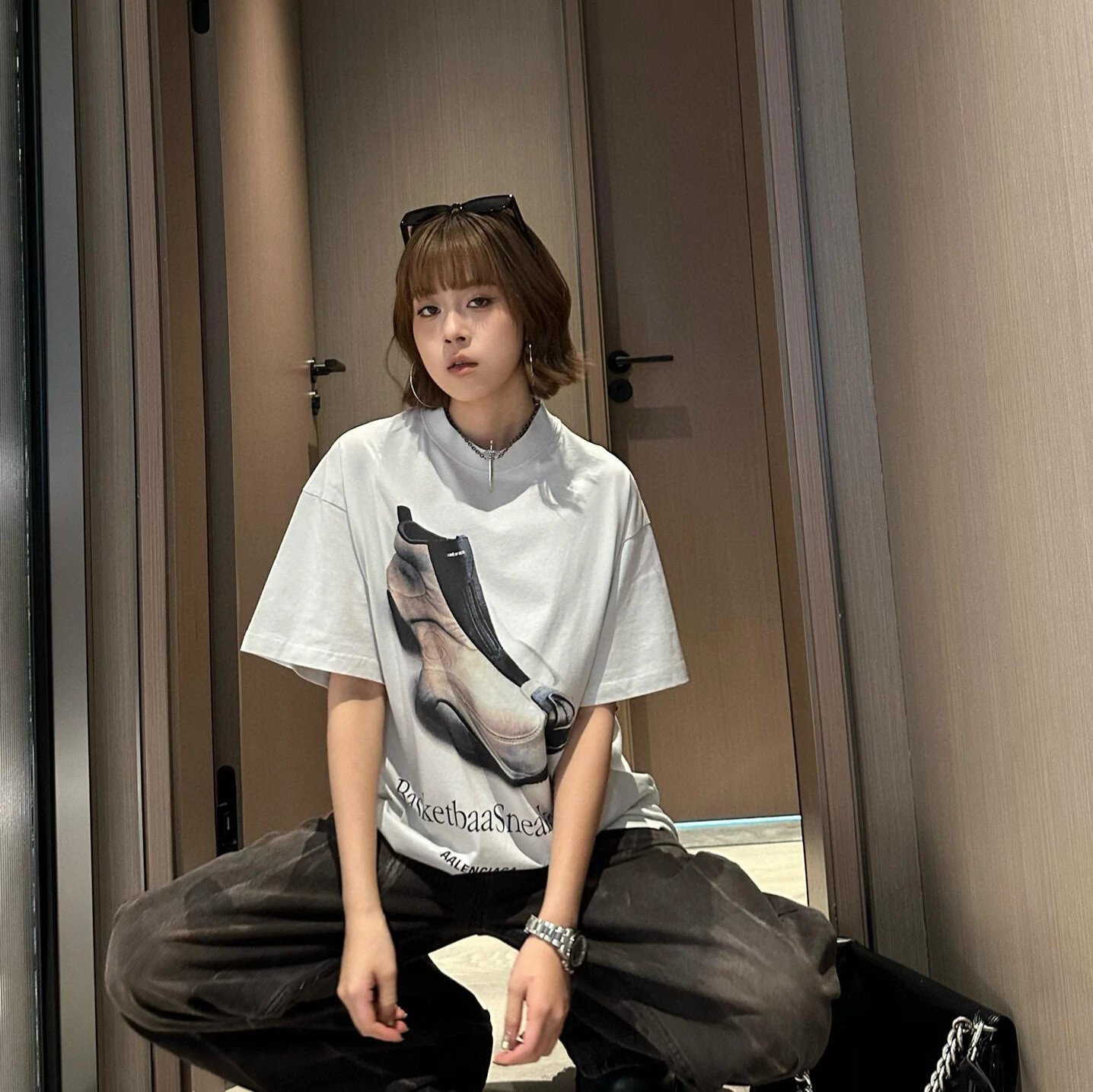 Design Blccnigeo Oversized Graphic T-Shirt Dark Gray T-Shirts - 15