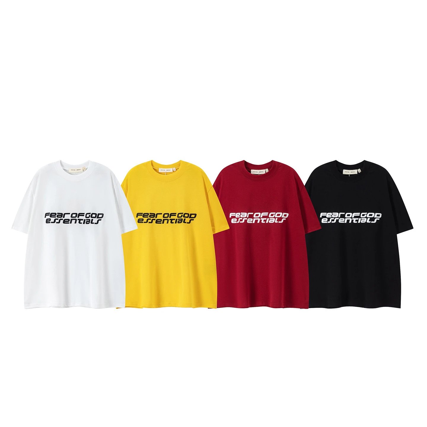 Fear of God Essentials Logo Print Oversized T-Shirt and Shorts Set White - 3