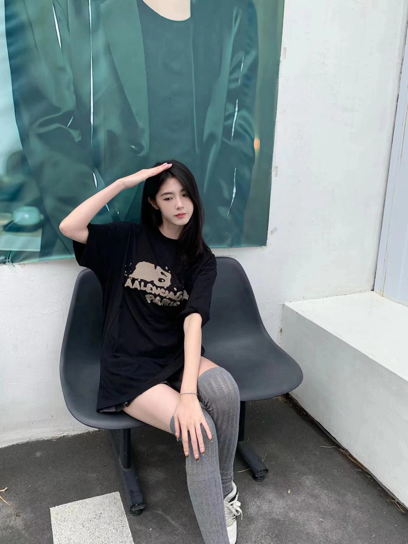 Design Blccnigeo Oversized Graphic T-Shirt Dark Gray T-Shirts - 18