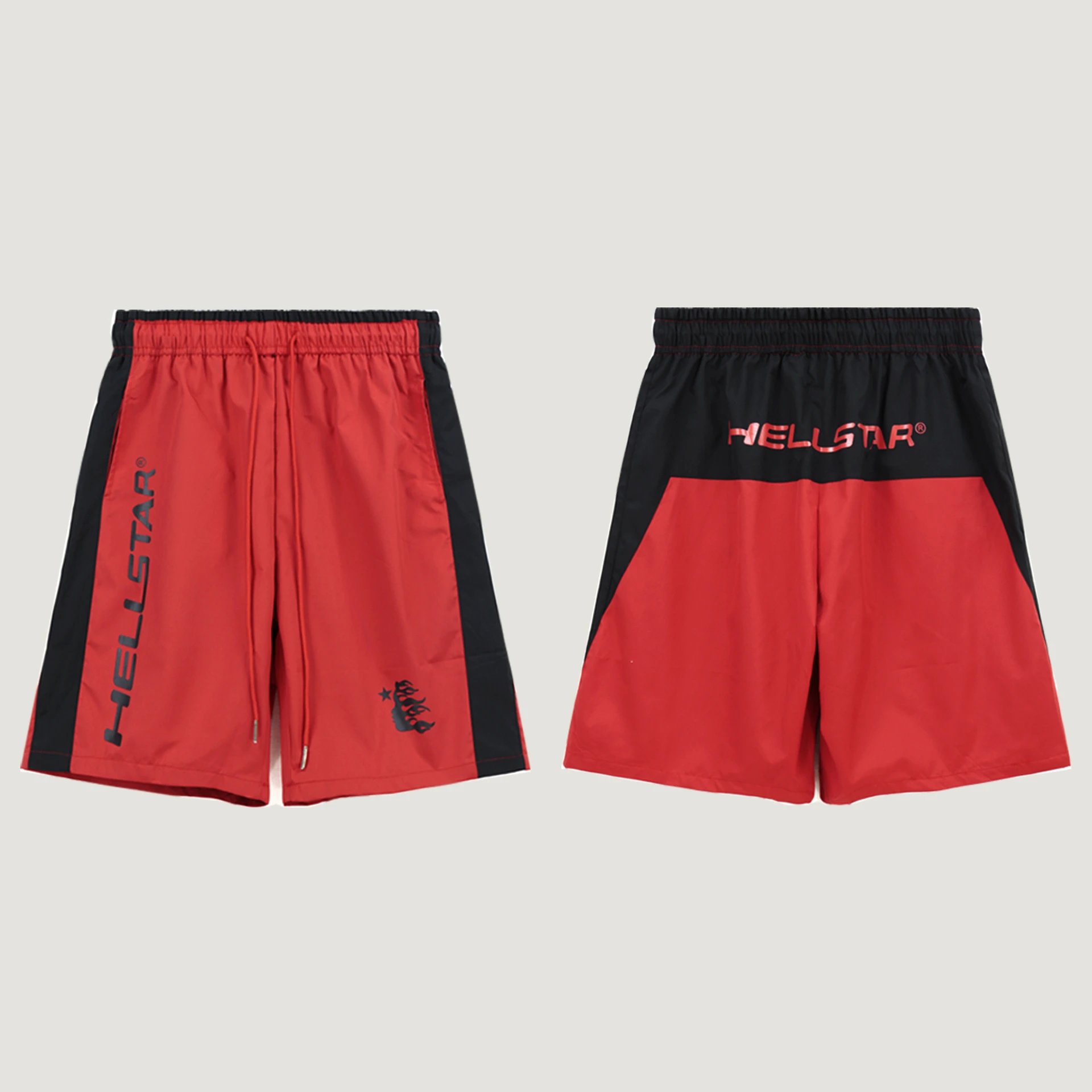 Hellstar Star Flame Print Shorts Black - 9