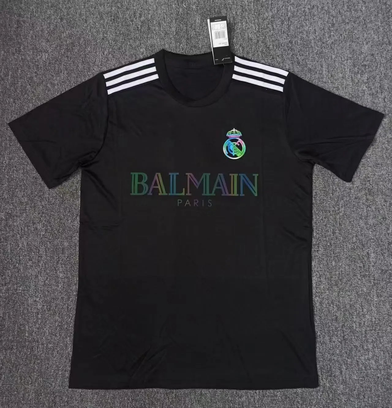 Real Madrid Third Jersey Black Dragon Print Gold Trim Jersey - 4