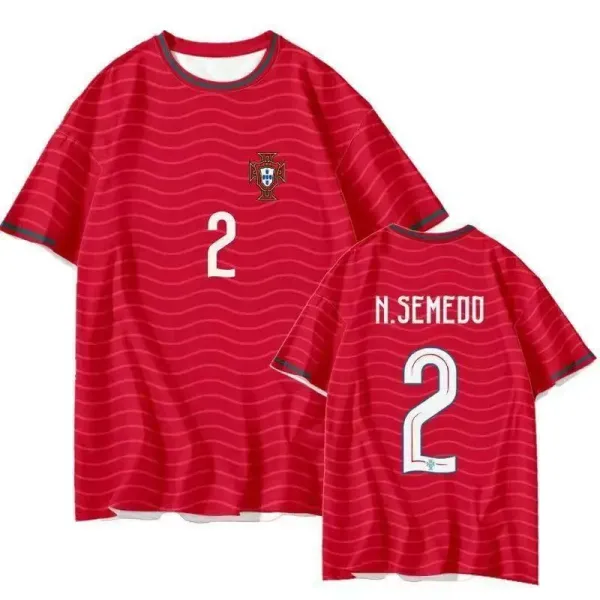 Portugal National Team Bernardo Silva #10 Jersey Red T-Shirt - 2