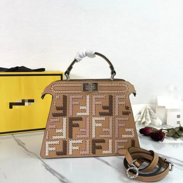 Fendi Peekaboo ISeeU Multicolor Woven Leather Handbag - 6