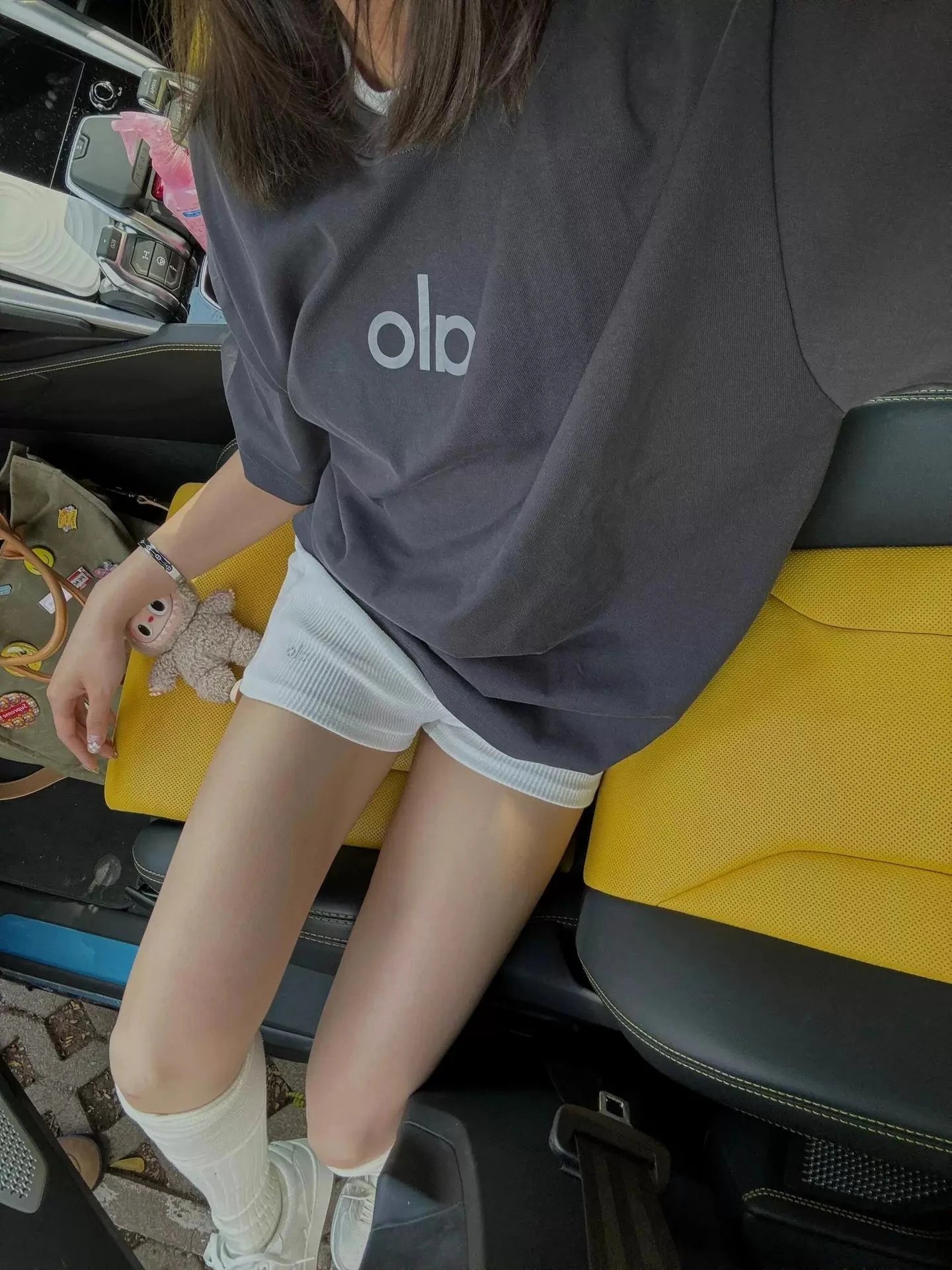 Alo Yoga Logo Graphic Oversized T-Shirt Gray - 4