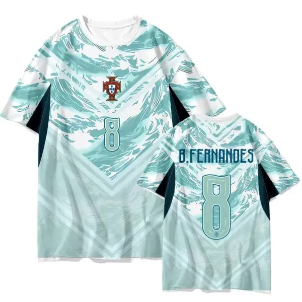 Portugal National Team B. Fernandes #8 Away Jersey T-Shirt - 1