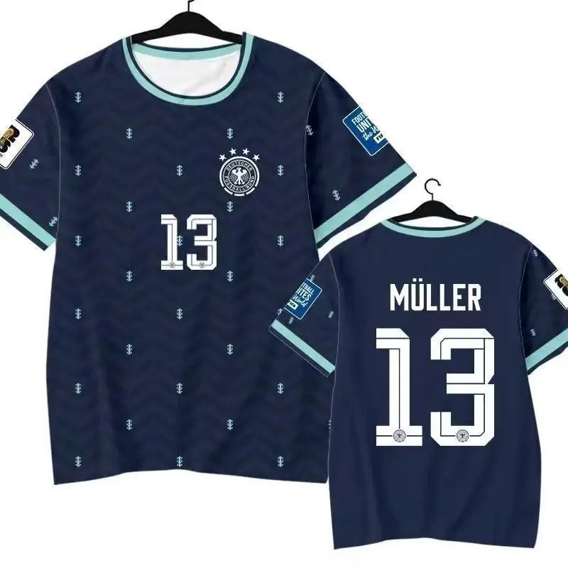 Design Germany National Team 2024 Home Jersey Müller #13 White Jersey - 9
