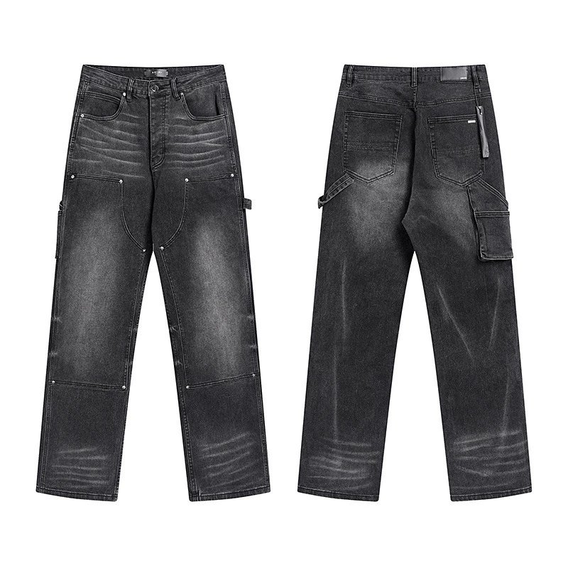 Amiri Logo Print Distressed Slim Fit Jeans - 13