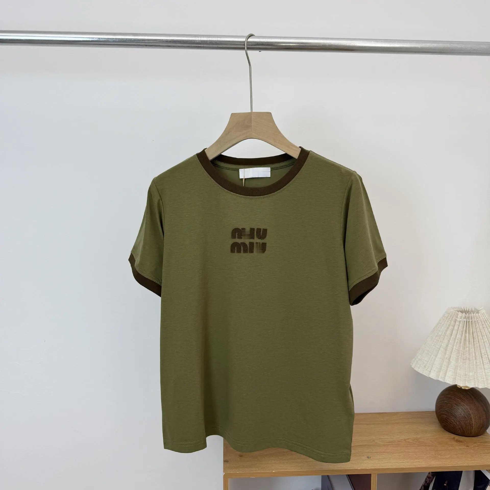 Miu Miu Logo Ringer T-Shirt Burgundy - 8