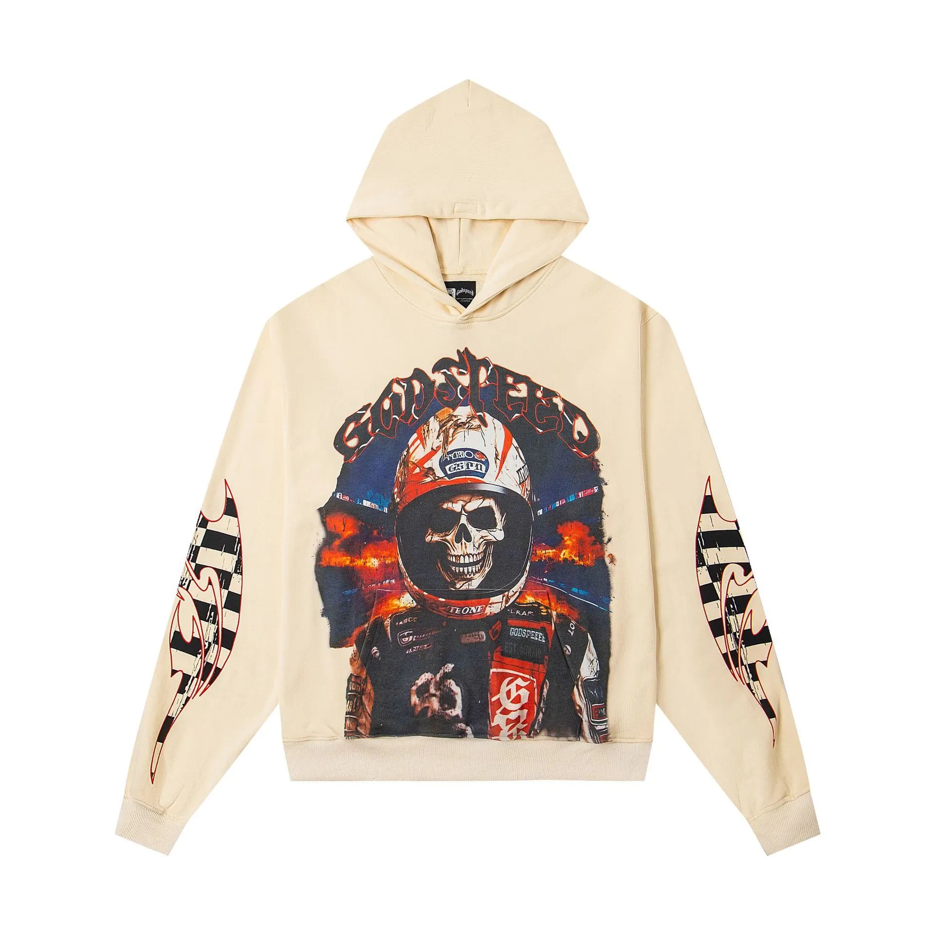 Godspeed Hoodies & Sweatshirts Graphic-print pullover hoodie — G07 Apricot Color