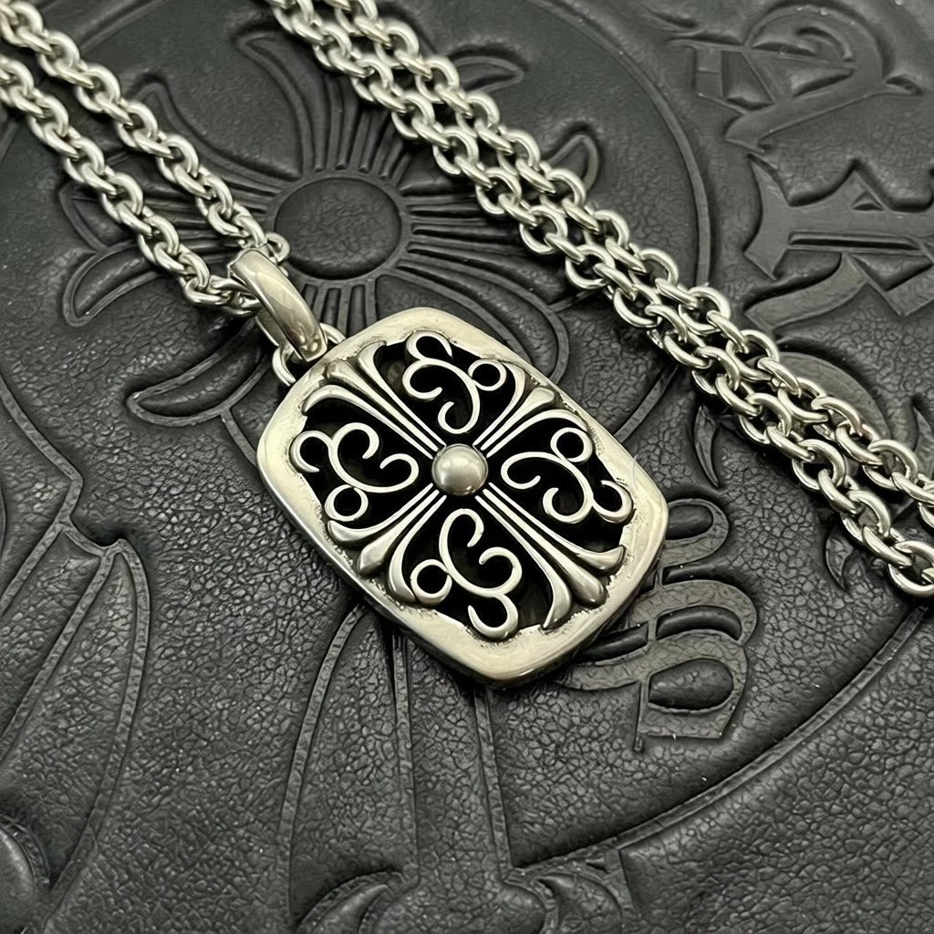 Square Plate Cross Flower Letter Chain