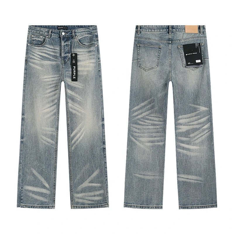Purple Brand Paint Splatter Distressed White Jeans - 34