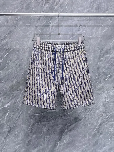 Dior Oblique Print Drawstring Waist Shorts Multicolor - 1
