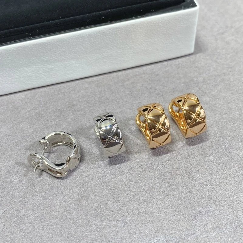 Dior Cannage Hoop Earrings Silver Jewelry - 2