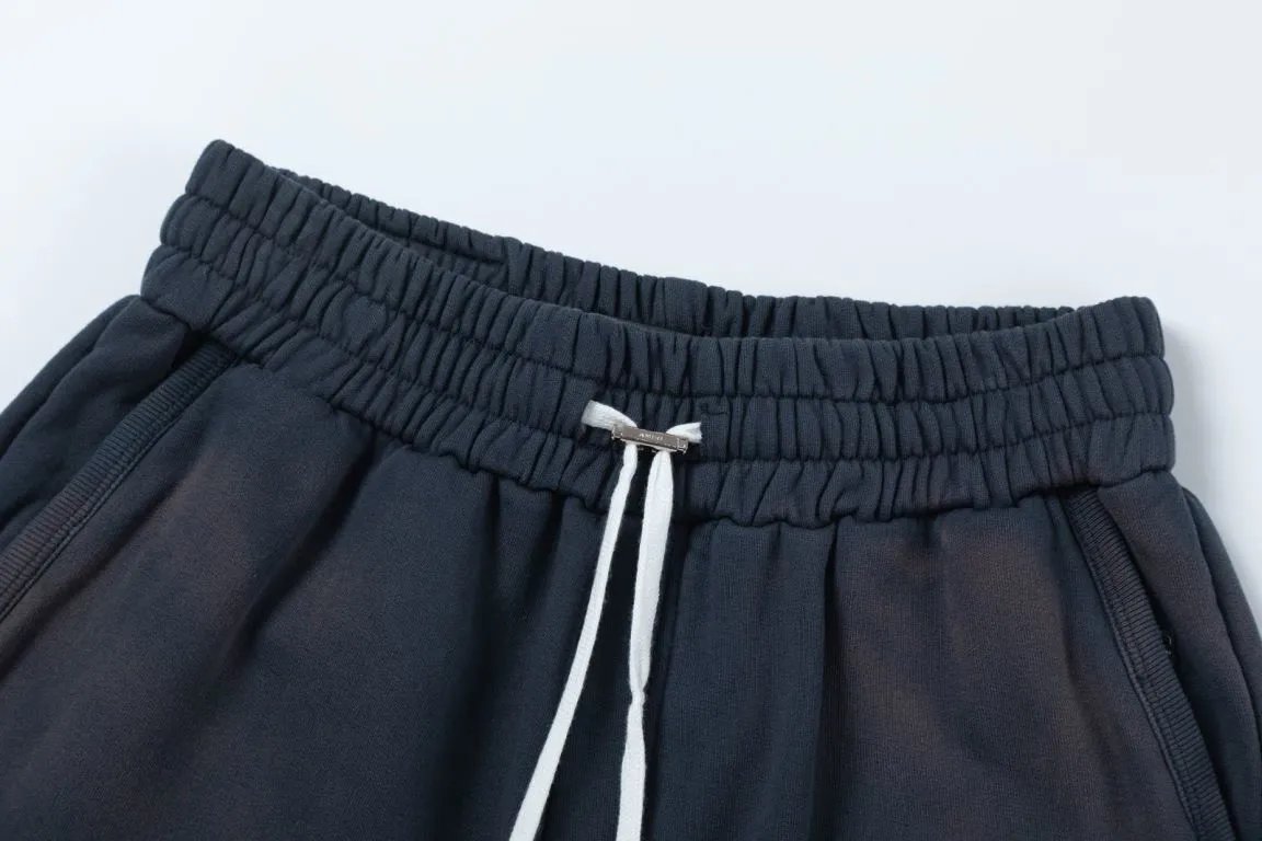 Amiri Logo Embroidered Fleece Shorts Gray - 3