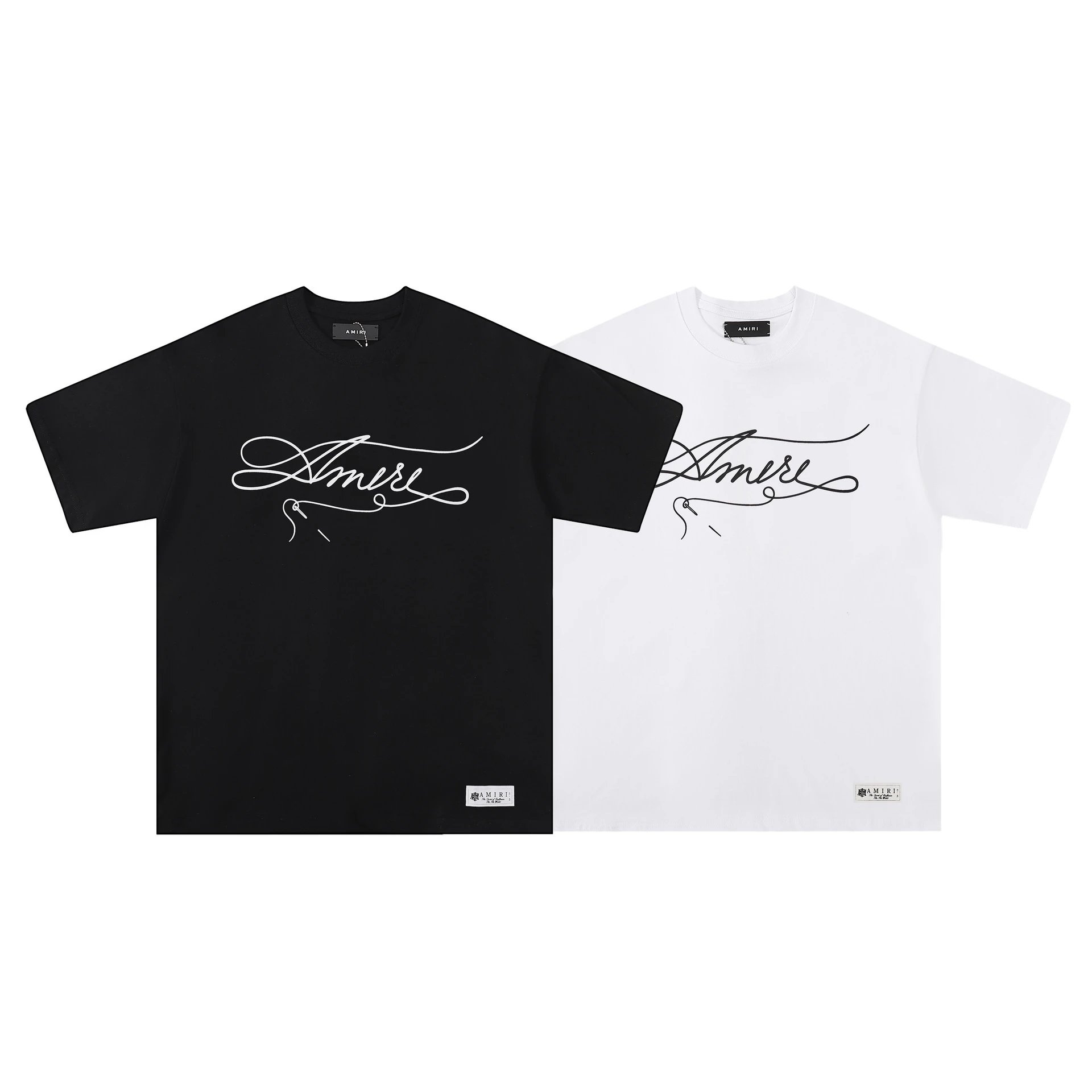 Amiri Ornate Script Logo White T-Shirt - 34