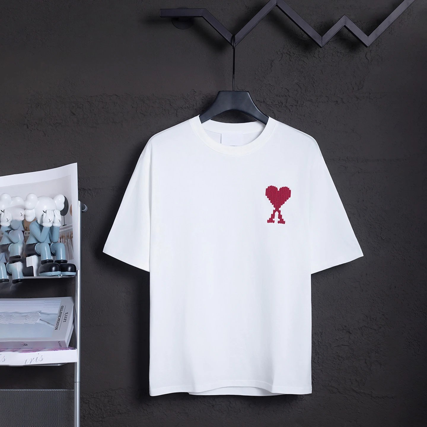 Ami Paris Heart Logo Beige T-Shirt - 9