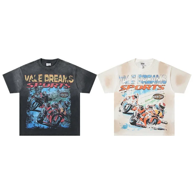 Unbranded T-Shirts Washed graphic-print short-sleeve T-shirt product detail image 3