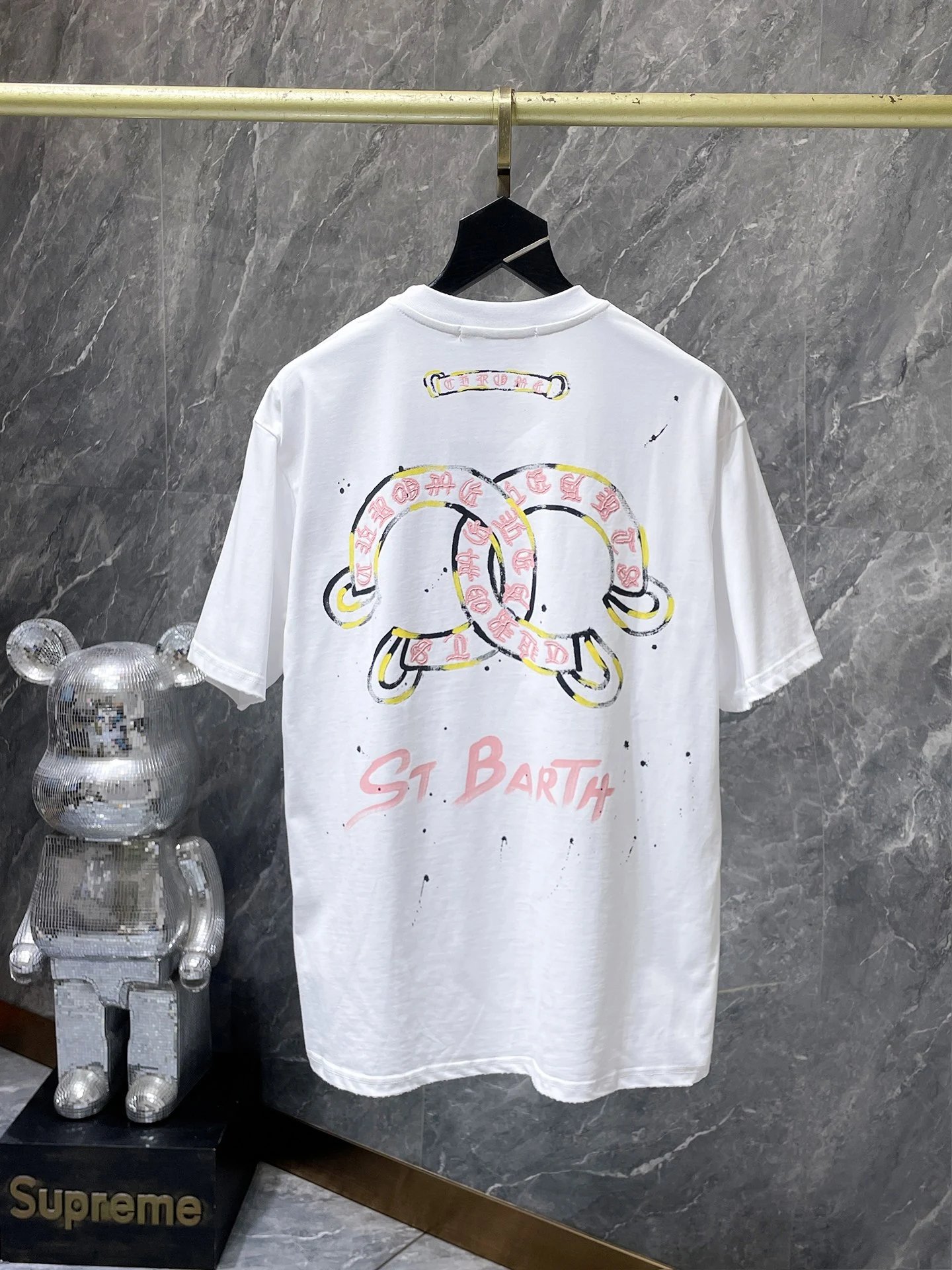 Design St Barth x Unknown Brand Graphic Print Black Oversized T-Shirt T-Shirts - 38