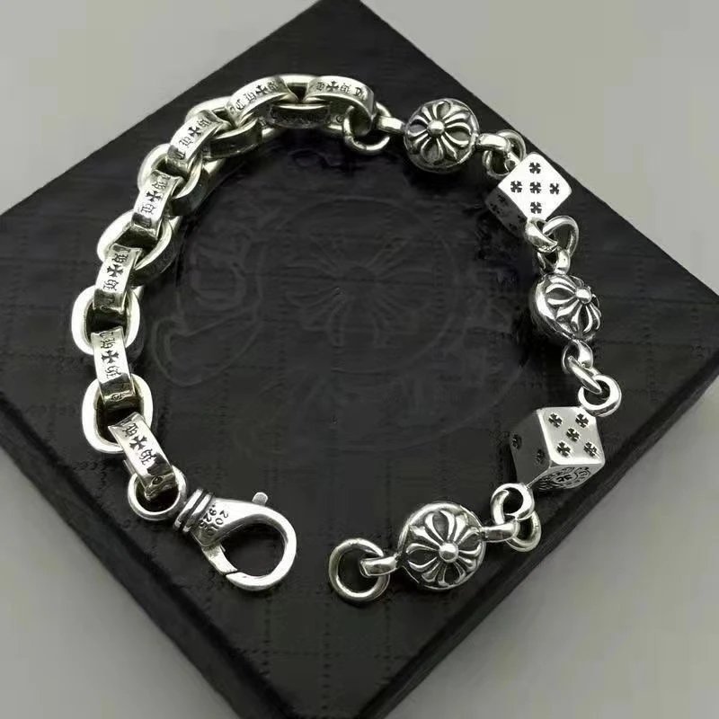 Chrome Hearts Cross Link Bracelet Silver Jewelry - 11