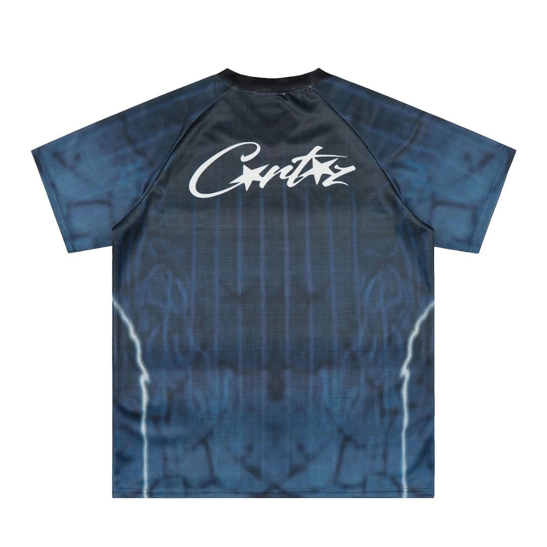 Design Abstract Oceanic V-Neck Jersey Blue - 24
