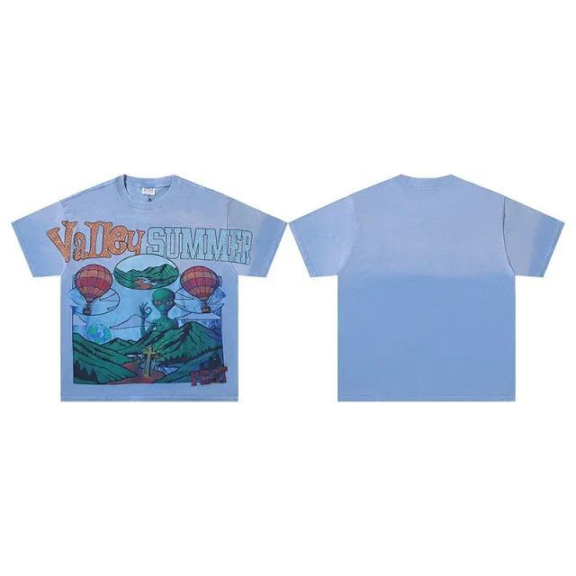 Unbranded T-Shirts Washed graphic-print short-sleeve T-shirt product detail image 27