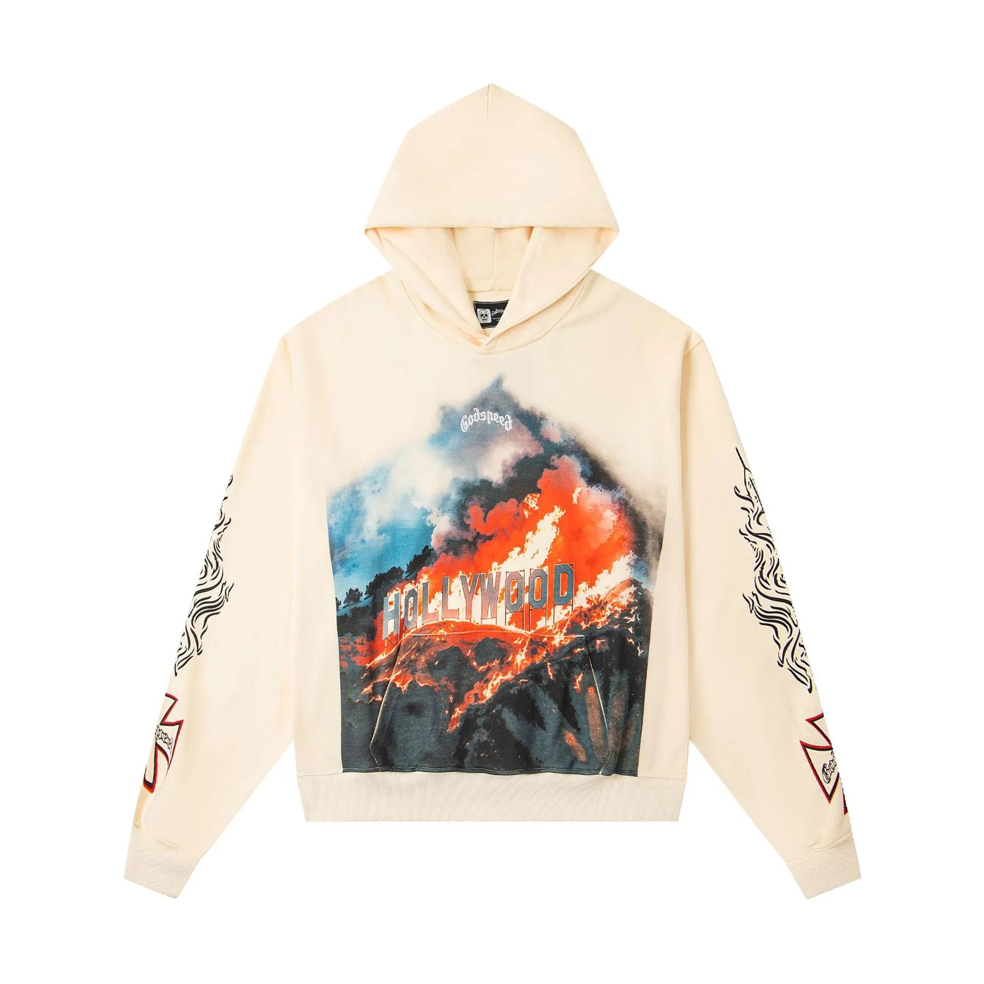 Godspeed Hoodies & Sweatshirts Graphic-print pullover hoodie — G19 Apricot