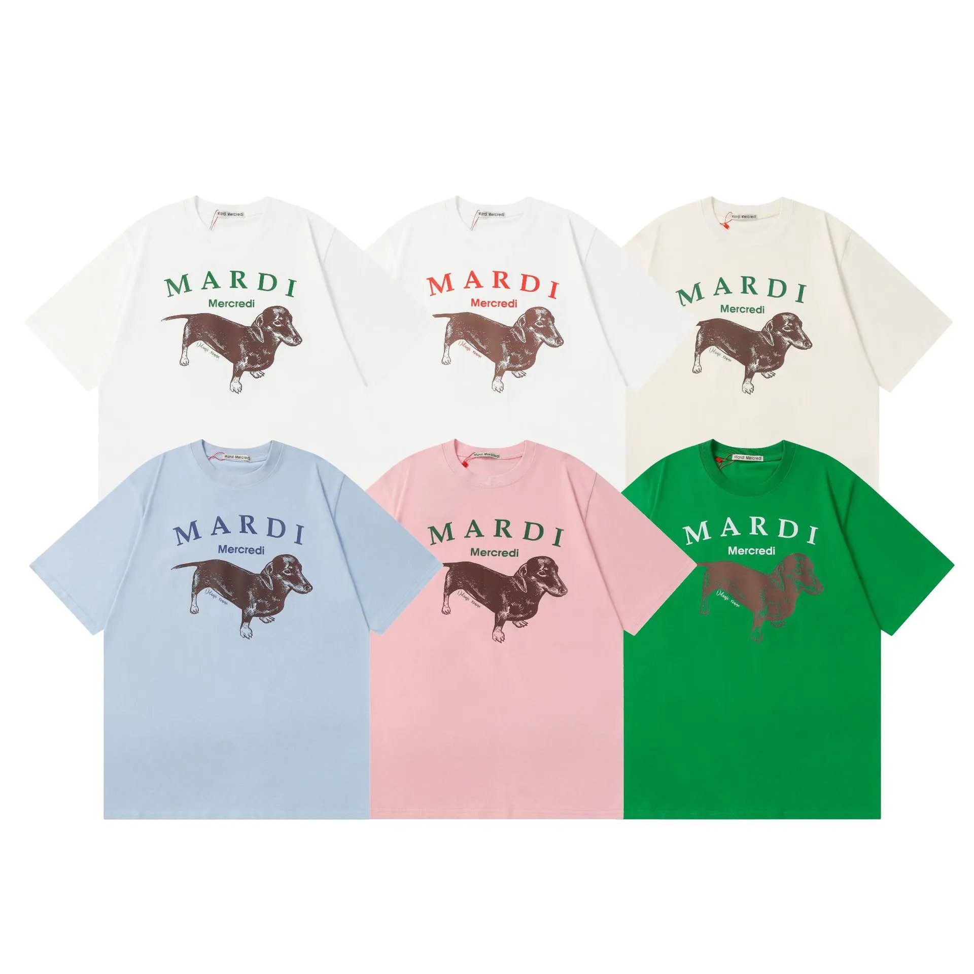 Mardi Mercredi Dachshund Graphic T-Shirt Beige - 3