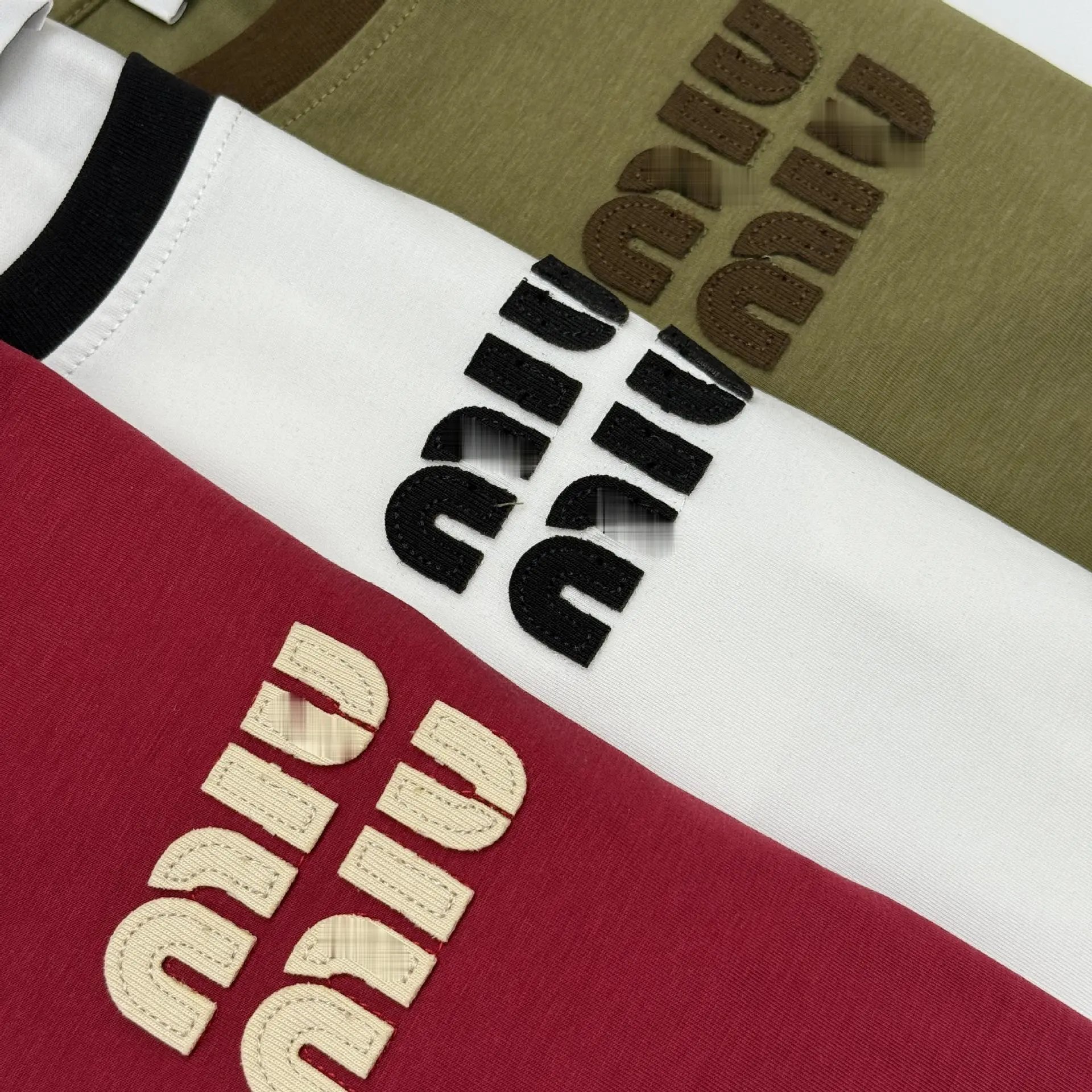 Miu Miu Logo Ringer T-Shirt Burgundy - 12