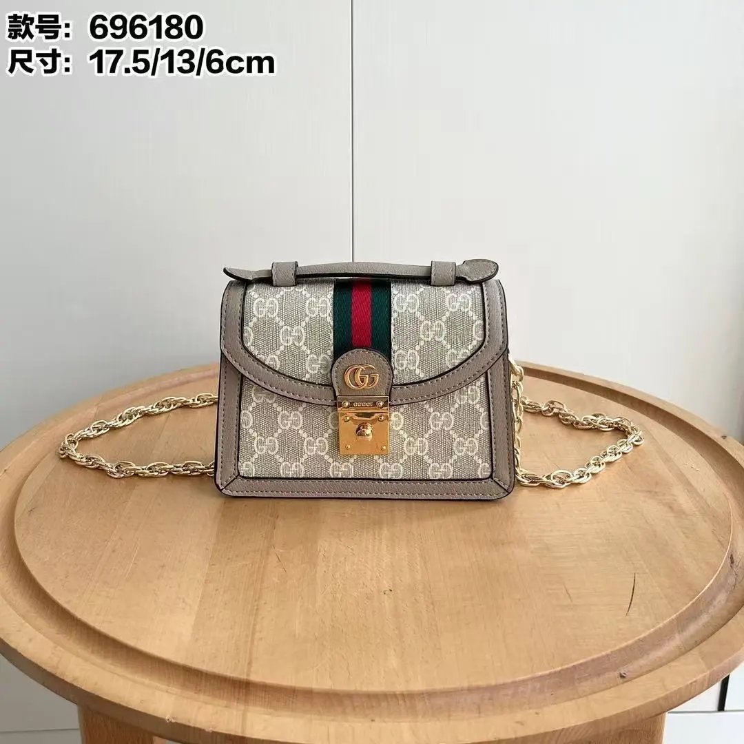 Gucci GG Marmont Mini Top Handle Bag Beige Canvas Handbag - 4