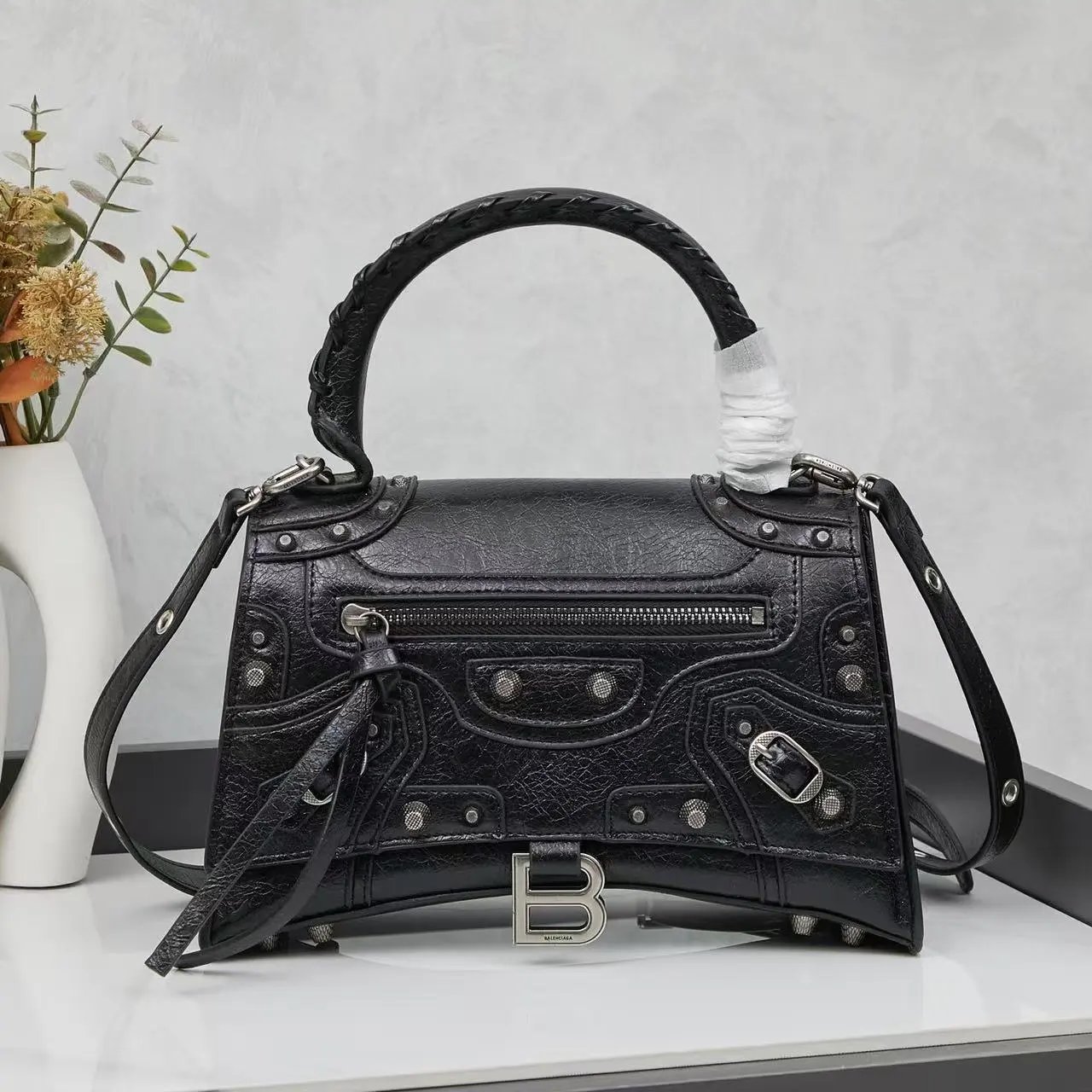 Balenciaga Le Cagole Mini White Leather Handbag - 4