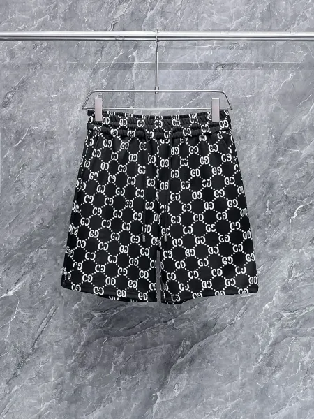 Gucci GG Monogram Print Black Shorts - 1