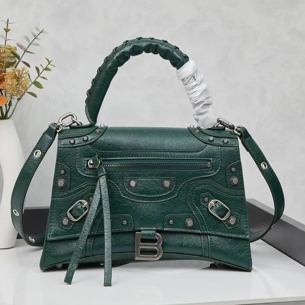Balenciaga Le Cagole Mini White Leather Handbag - 3