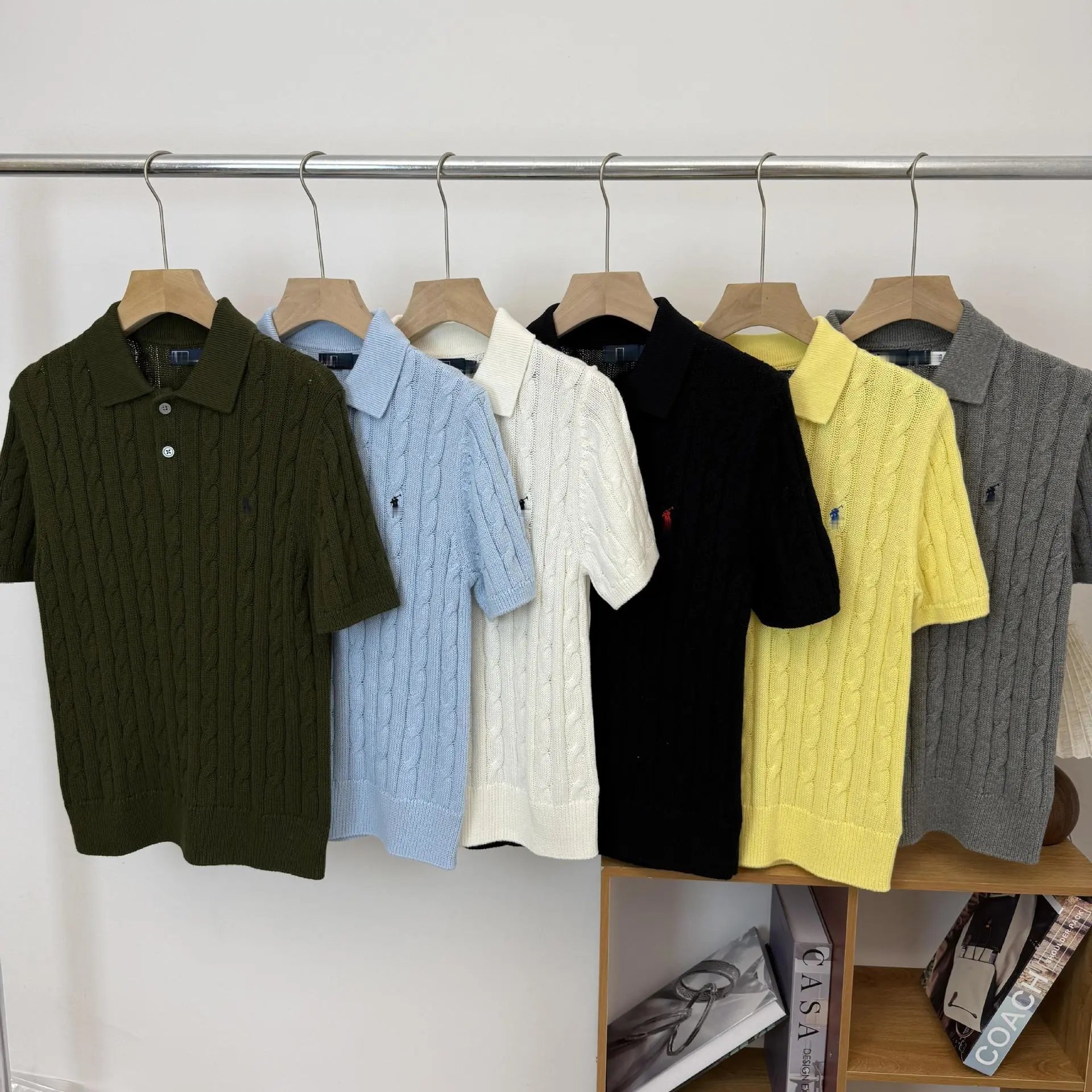 Fred Perry Cable Knit Polo Olive Green Polo Shirt - 3