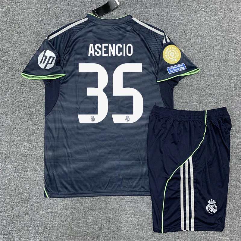 Real Madrid Carvajal #2 Away Kit Navy Green Jersey and Shorts Set - 13
