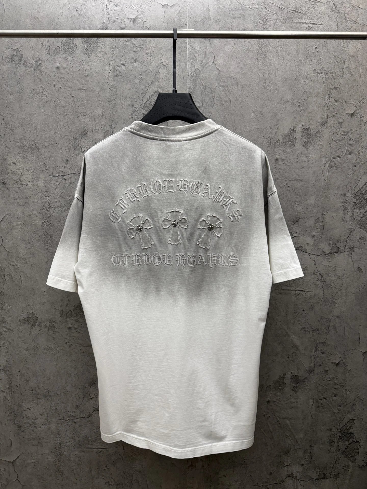 Chrome Hearts Embroidered Washed Black T-Shirt - 13